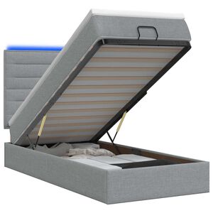 vidaXL Ottoman posteľ s matracom a LED Svetlosiv&aacute; 80 x 200 cm L&aacute;tka