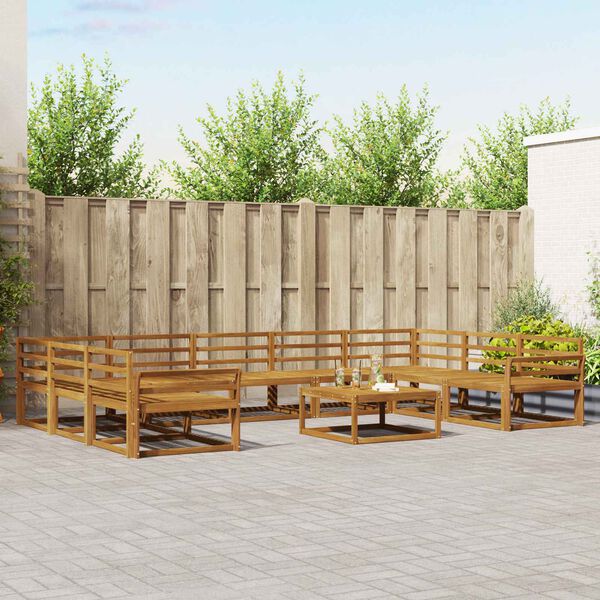 vidaXL Z&aacute;hradn&aacute; s&uacute;prava gaučov 10 pcs Pr&iacute;rodn&aacute; Pevn&eacute; ak&aacute;ciov&eacute; drevo