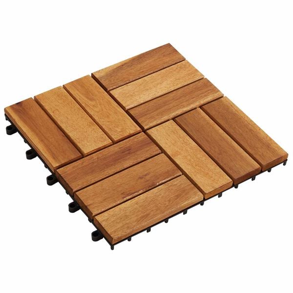 vidaXL Dlažba na terasu 10 pcs Hned&aacute; 30 x 30 cm Ak&aacute;ciov&eacute; tvrd&eacute; drevo