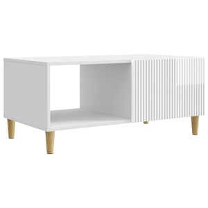 vidaXL Konferenčn&yacute; stol&iacute;k Biela s vysok&yacute;m leskom 90 x 50 x 40 cm