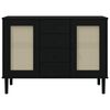vidaXL Komoda SENJA, ratanový vzhľad, čierna 112x40x80 cm, borovica