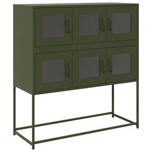 vidaXL Komoda olivovozelen&aacute; 100,5x39x107 cm oceľ valcovan&aacute; za studena