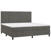 vidaXL Posteľn&yacute; r&aacute;m boxspring s matracom tmavosiv&yacute; 200x200 cm zamat