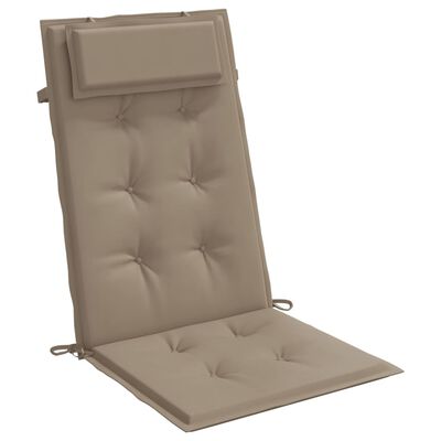 vidaXL Podušky na stoličky s vysokým operadlom 2 ks sivohnedé látka