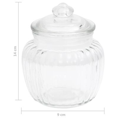 vidaXL Skladovacie poháre 4 ks 500 ml sklenené