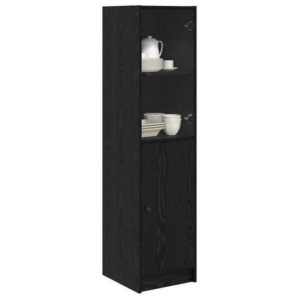 vidaXL Highboard Čierny dub 35 x 37 x 142 cm Kompozitn&eacute; drevo