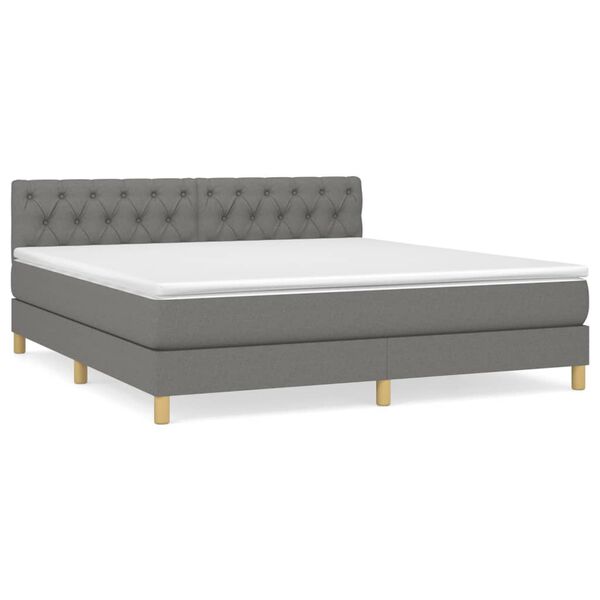 vidaXL Boxspring posteľ s matracom tmavosivá 160x200 cm látka