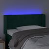 vidaXL Čelo postele s LED tmavozelen&eacute; 83x16x78/88 cm zamat