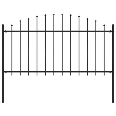 vidaXL Záhradný plot s hrotmi, oceľ (1,25-1,5)x1,7 m, čierny