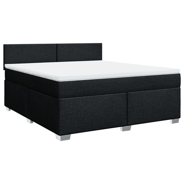vidaXL Posteľn&yacute; r&aacute;m boxspring s matracom čierny 180x200 cm l&aacute;tka