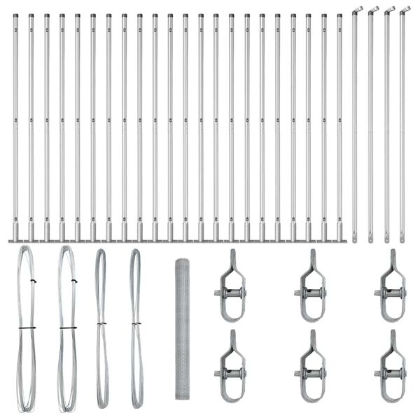 vidaXL Stĺp na plot. Strieborn&aacute; 50 x 1,4 m (25 mm sieť) Oceľ