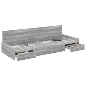 vidaXL R&aacute;m postele s dverami Siv&yacute; Sonoma 100 x 200 cm Kompozitn&eacute; drevo