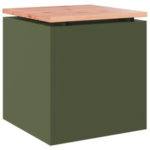 vidaXL Záhradná lavička Olivovo zelená 40 x 40 x 43 cm Oceľ