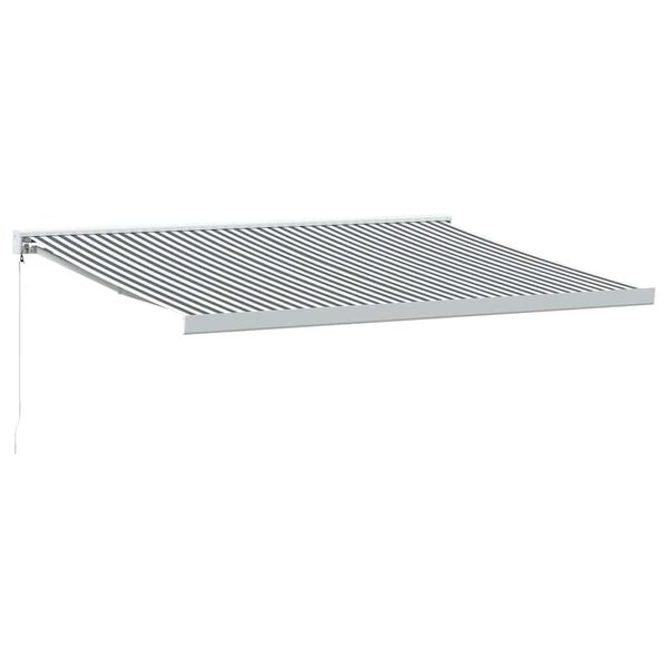 vidaXL Zaťahovacia mark&iacute;za antracit a biela 4x3 m l&aacute;tka a hlin&iacute;k