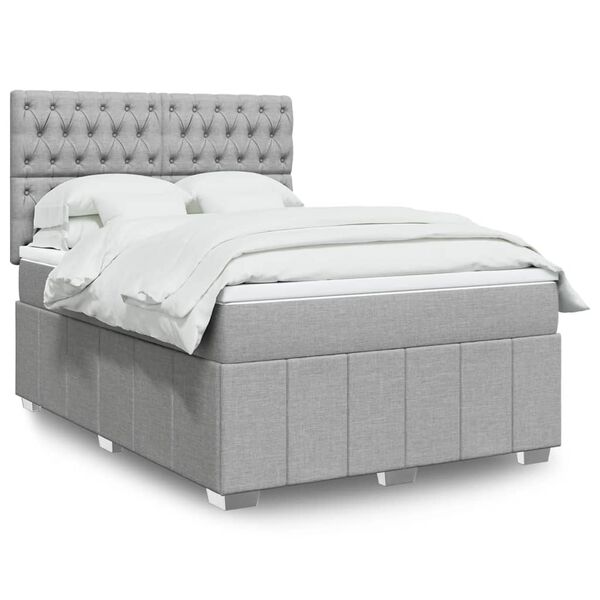 vidaXL Boxspring posteľ s matracom svetlosiv&aacute; 100x200 cm l&aacute;tka