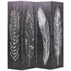 vidaXL Skladac&iacute; parav&aacute;n 160x170 cm, potlač s pierkami, čierno-biely