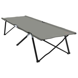 vidaXL Skladacia kempingov&aacute; posteľ Siv&aacute; 206 x 76 x 74 cm Oxford a Oceľ