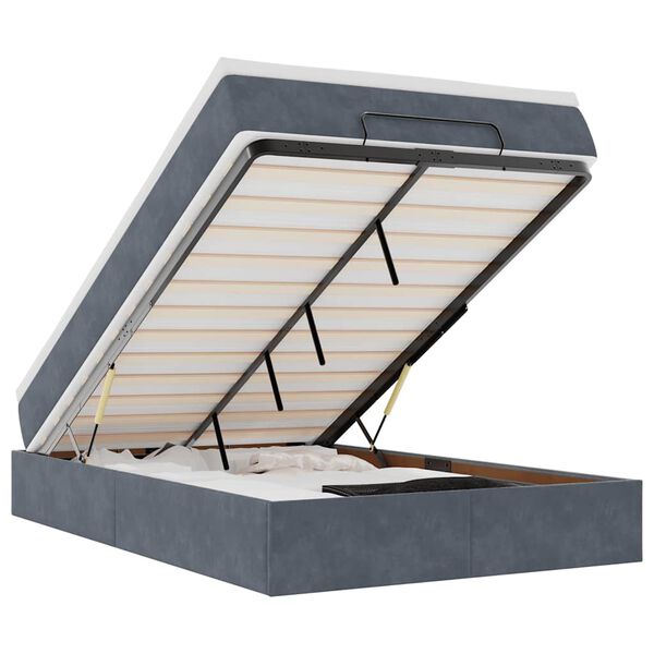 vidaXL Osmansk&aacute; posteľ s matracom Tmavosiv&aacute; 120x200 cm Zamat