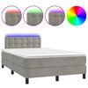 vidaXL Posteľ boxsping s matracom a LED bledosiv&aacute; 120x200 cm zamat