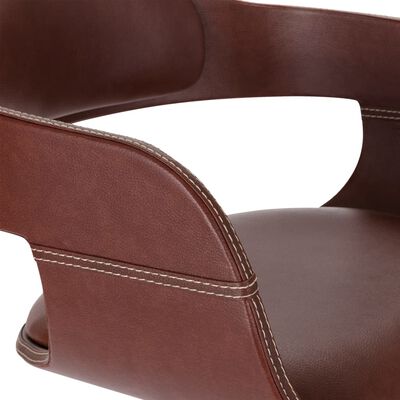 vidaXL Jedálenská stolička, hnedá, ohýbané drevo a umelá koža