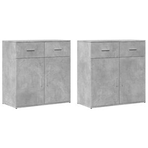 vidaXL Komody 2 ks bet&oacute;novosiv&eacute; 79x38x80 cm kompozitn&eacute; drevo