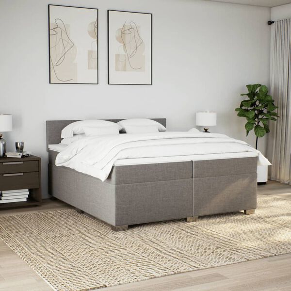 vidaXL Boxspring posteľ s matracom sivohned&yacute; 200x200 cm l&aacute;tka
