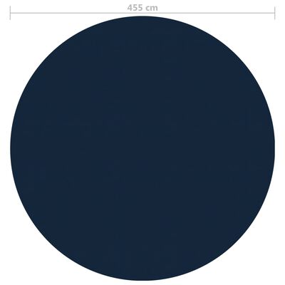 vidaXL Plávajúca solárna bazénová fólia z PE 455 cm čierna a modrá