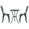 vidaXL Záhradný bistro set 3 pcs Zelená Hliník