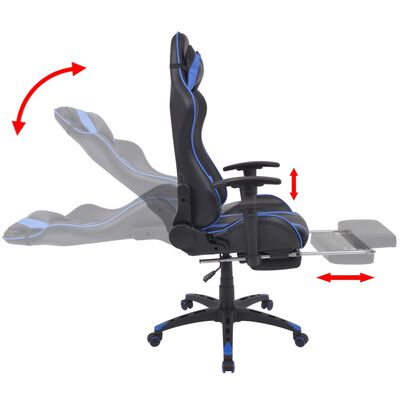 vidaXL Polohovacie kancelárske herné kreslo s podnožkou, modré