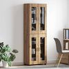 vidaXL Highboard s poličkou FLORIN Remeseln&yacute; dub 60 x 35 x 182 cm