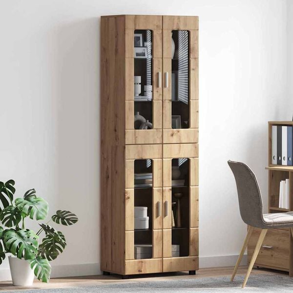 vidaXL Highboard s poličkou FLORIN Remeseln&yacute; dub 60 x 35 x 182 cm