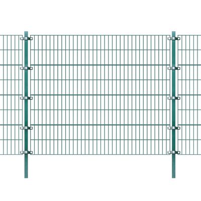 vidaXL Plotový panel so stĺpikmi, práškované železo 6x1,6 m, zelený