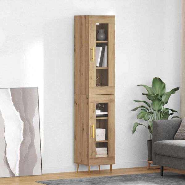 vidaXL Highboard 2 pcs Remeseln&yacute; dub Sklo