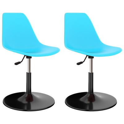 vidaXL Otočné jedálenské stoličky 2 ks, modré, PP
