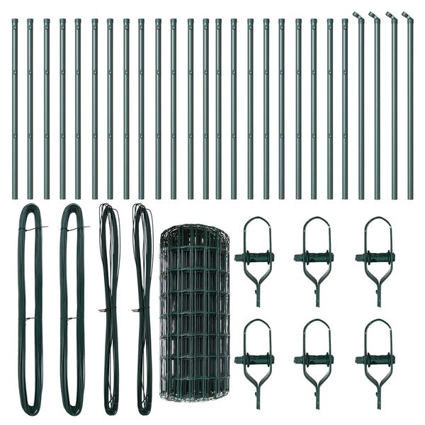 vidaXL Plot s podperou Zelen&aacute; 0,4 x 50 m Ocel a PVC