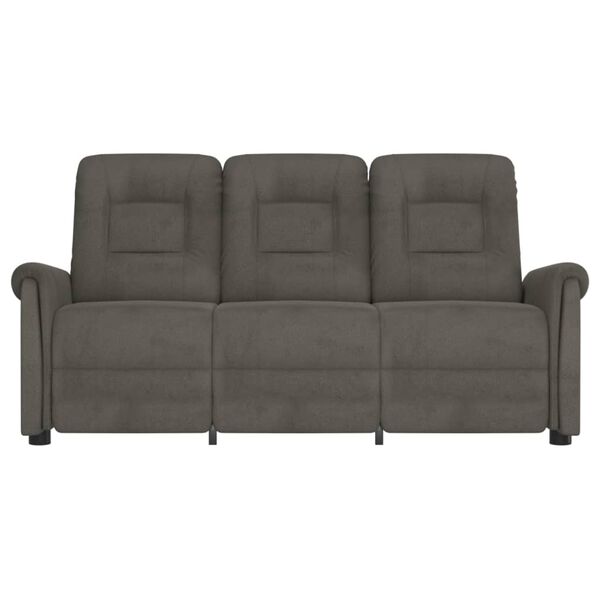 vidaXL 3-miestne sklápacie masážne kreslo, tmavosivé, mikrovlákno