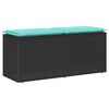 vidaXL Z&aacute;hradn&aacute; lavička s vank&uacute;&scaron;om Čierna 110x40x44 cm Poly Rattan
