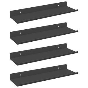 vidaXL Z&aacute;vesn&aacute; polica N&aacute;stenn&yacute; 4 pcs Čierny 30 x 9 x 2,5 cm Oceľ