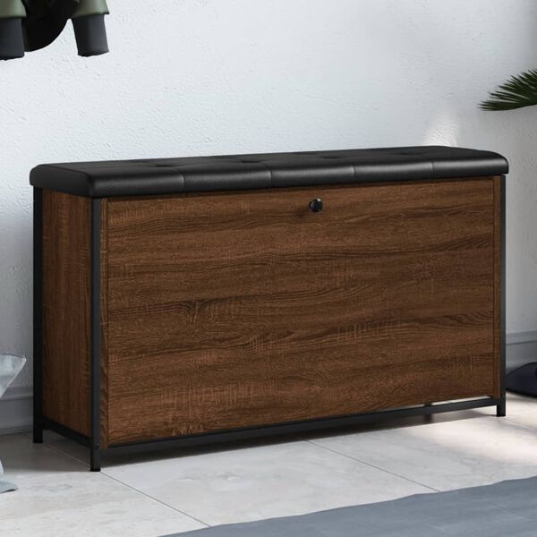 vidaXL Lavička na top&aacute;nky s vykl&aacute;pacou z&aacute;suvkou hned&yacute; dub 102x32x56 cm