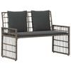 vidaXL Vonkaj&scaron;ia lavička 2 -Seater 116 x 55 x 82 cm Oceľ a poly ratan