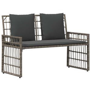 vidaXL Vonkaj&scaron;ia lavička 2 -Seater 116 x 55 x 82 cm Oceľ a poly ratan