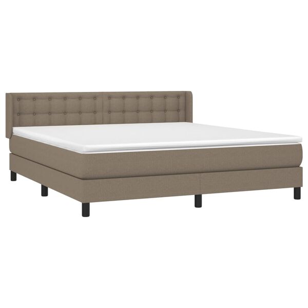 vidaXL Posteľn&yacute; r&aacute;m boxspring s matracom sivohned 180x200 cm l&aacute;tka
