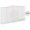 vidaXL Obl&uacute;kov&yacute; gabi&oacute;nov&yacute; k&ocirc;&scaron; 15ks 400x50x220/240cm pozinkovan&eacute; železo