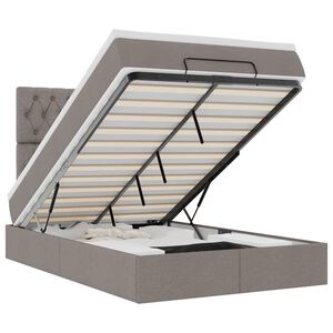 vidaXL Osmansk&aacute; posteľ s matracom Taupe 120x200cm L&aacute;tka