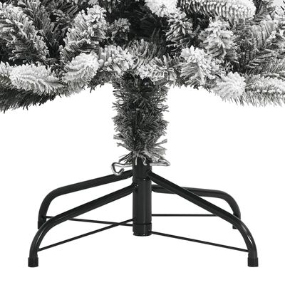 vidaXL Zasnežený umelý vianočný stromček 210 cm PVC a PE