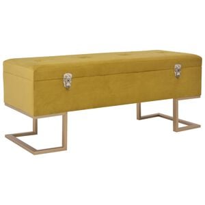vidaXL Lavica s &uacute;ložn&yacute;m priestorom 105 cm, horčicov&aacute;, zamat