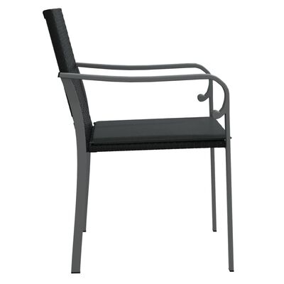 vidaXL Záhradné stoličky s vankúšmi 6 ks čierne 56x59x84 cm polyratan