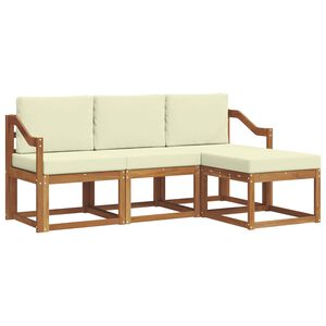 vidaXL Z&aacute;hradn&aacute; s&uacute;prava gaučov s vank&uacute;&scaron;om 4 pcs Pr&iacute;rodn&aacute; a kr&eacute;mov&aacute;