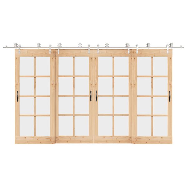 vidaXL Kovanie na posuvné dvere 400 cm, nehrdzavejúca oceľ, strieborné