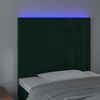 vidaXL Čelo postele s LED tmavozelen&eacute; 100x5x118/128 cm zamat
